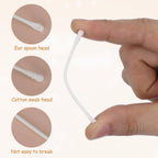 Close view of ultra-soft cotton tips on baby cotton swabs for safe cleaning