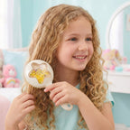 Colorful kids hair brush featuring soft bristles and star design