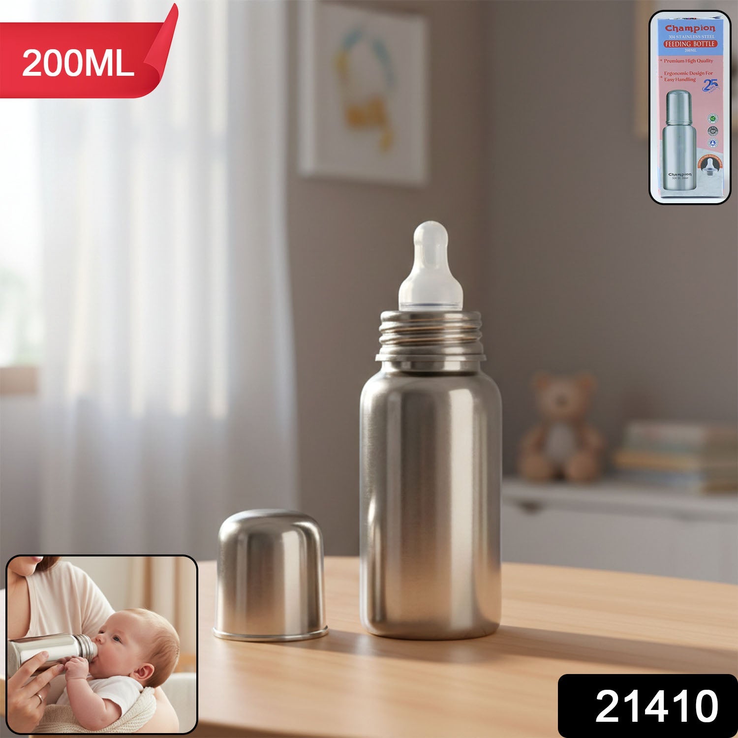 Leakproof stainless steel milk bottle for newborn babies