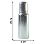 Travel-friendly stainless steel baby milk feeding bottle 250ml