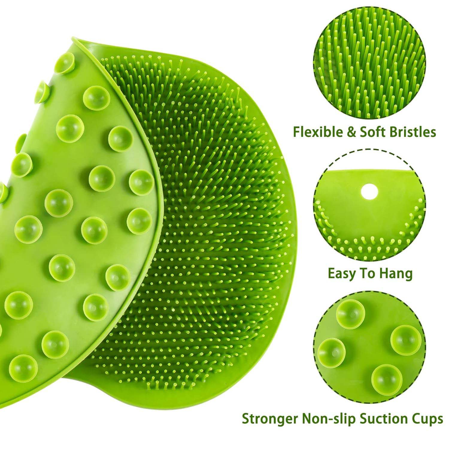 Side view of green bath massage cushion showing thickness and texture