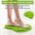 Silicone scrubber bath mat designed for exfoliating and massaging feet