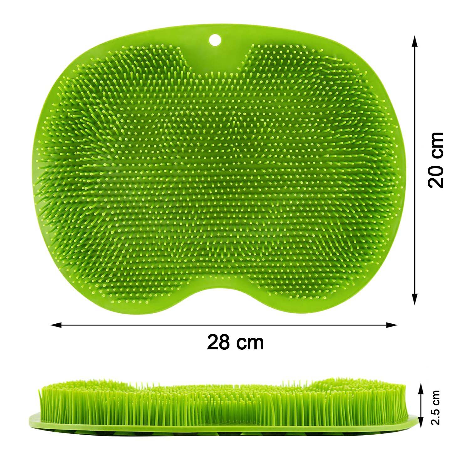 Size guide showing dimensions of silicone bath massage cushion