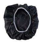 Detail shot of the robust nylon material and sturdy buckle straps of the backpack rain cover.