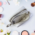 Textured compact zipper key pouch for small accessories storage