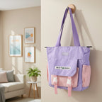 Multi-Pocket Shoulder Tote Bag front view showing pockets and design