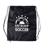 Front view of the sleek black Drawstring Sport Backpack.