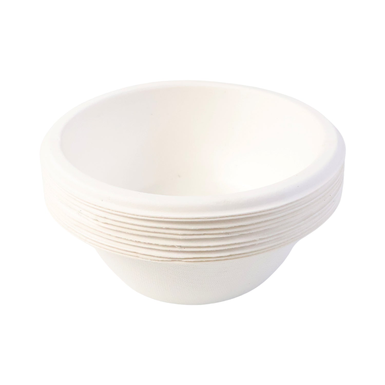 Natural off-white bagasse disposable food bowls for hot and cold dishes