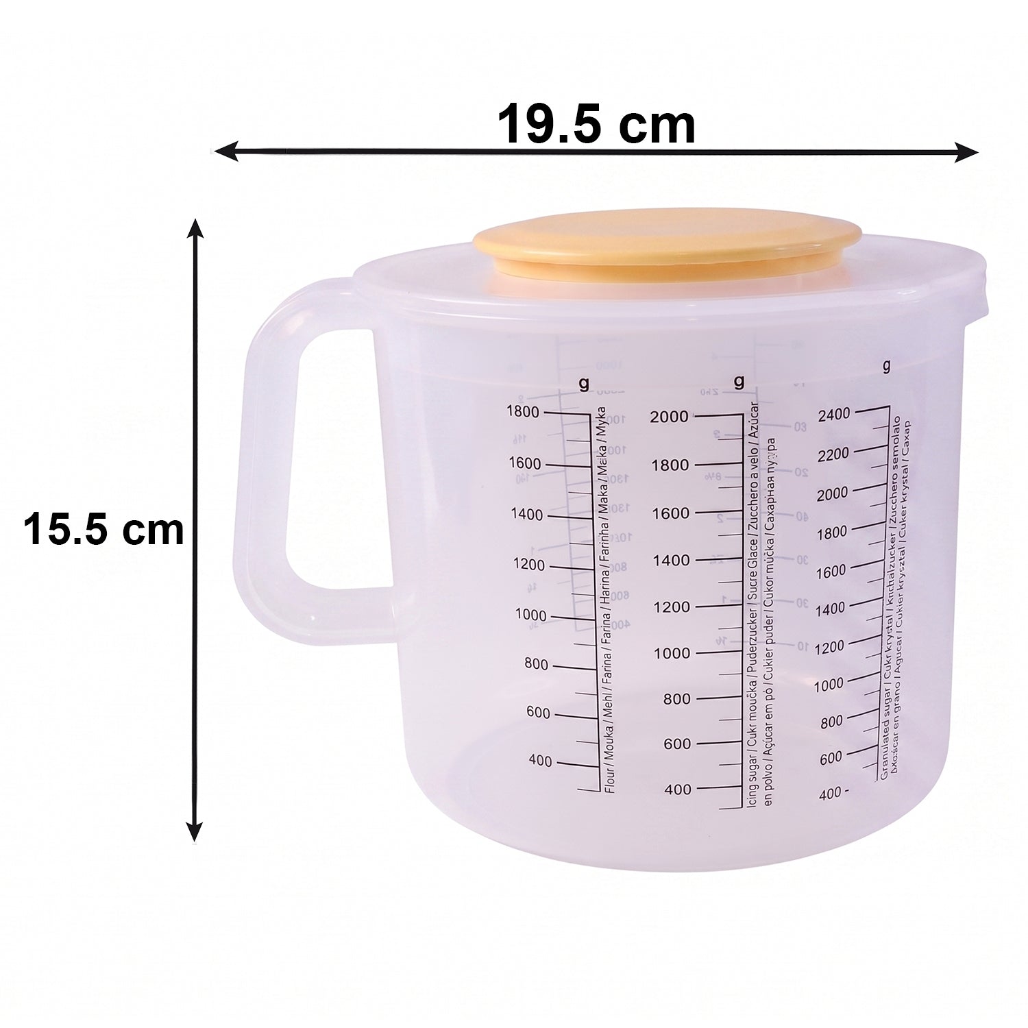 Plastic food storage box suitable for flour and sugar