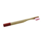 Eco-friendly bamboo toothbrush angled view showcasing soft bristles