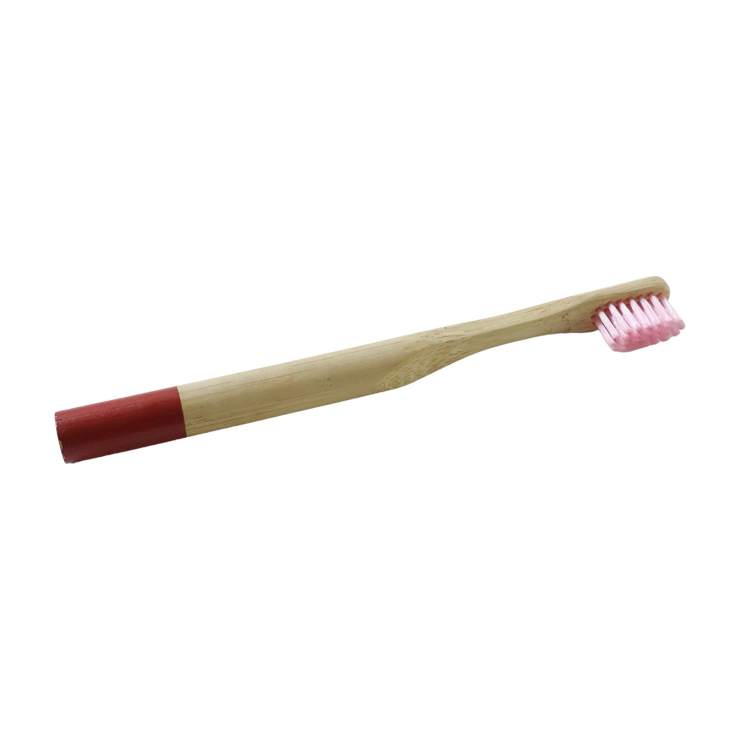 Eco-friendly bamboo toothbrush angled view showcasing soft bristles