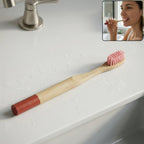 Bamboo toothbrush with round handle, eco-friendly design