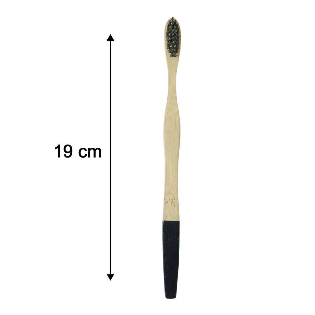 Size comparison of eco-friendly bamboo toothbrush