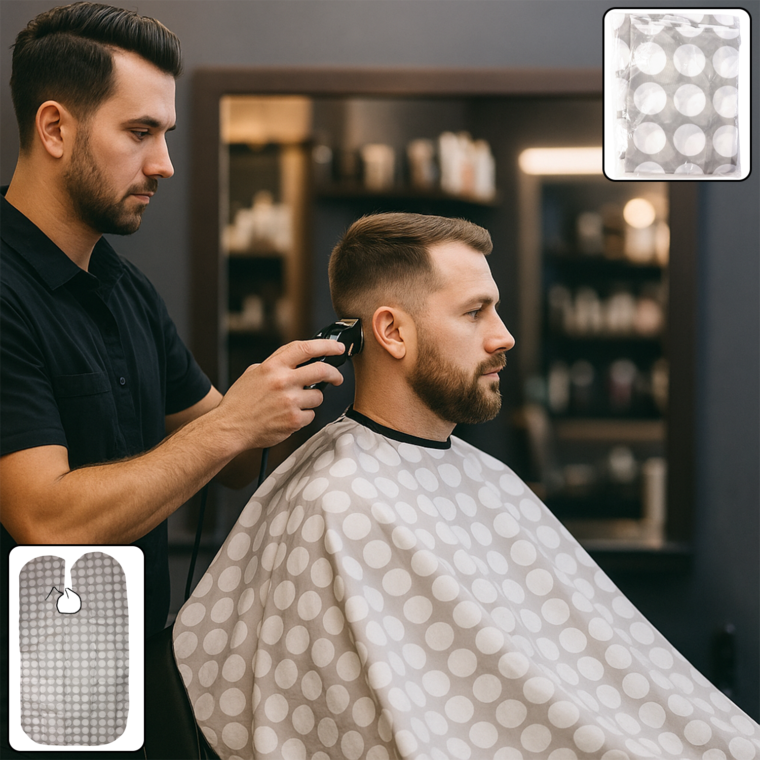 Waterproof hair cutting cape protecting clothes during salon haircut