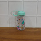 Child carrying a water bottle with strap