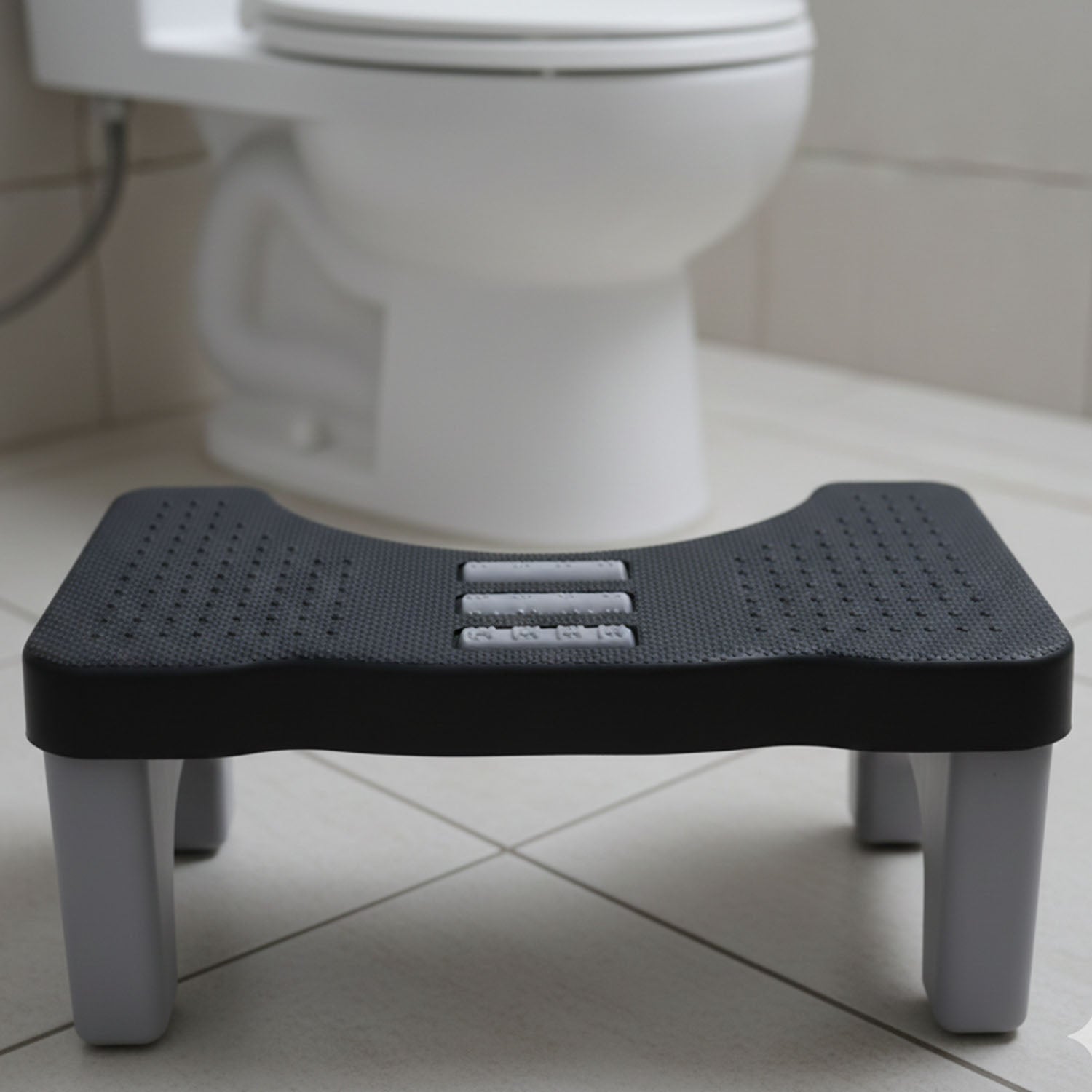 Space-saving bathroom toilet stool for kids and adults