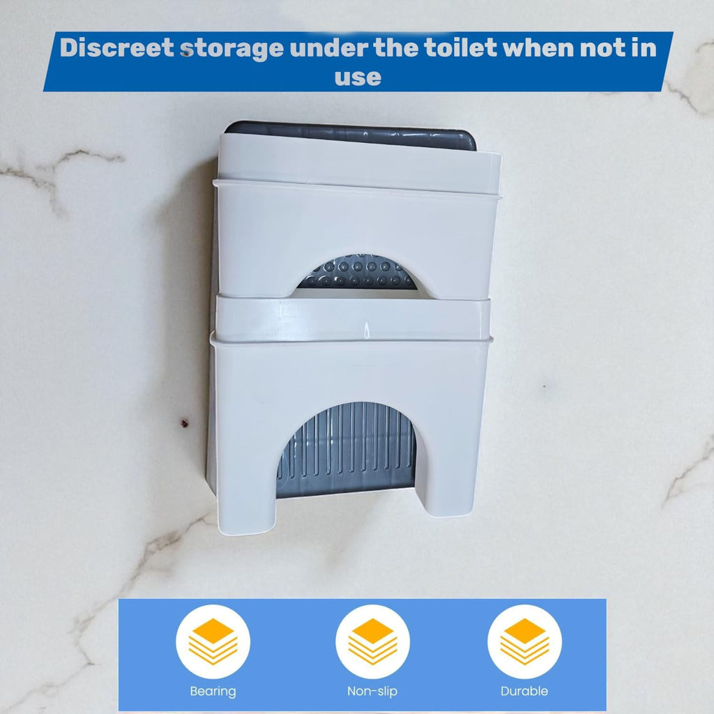 Close view of anti-slip surface on the portable toilet stool