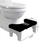 Size comparison showing portable toilet potty stool compactness