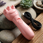 Cute bear electric hand massager showing light indicator during operation