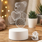Warm glow of 3D Teddy Bear LED Night Lamp