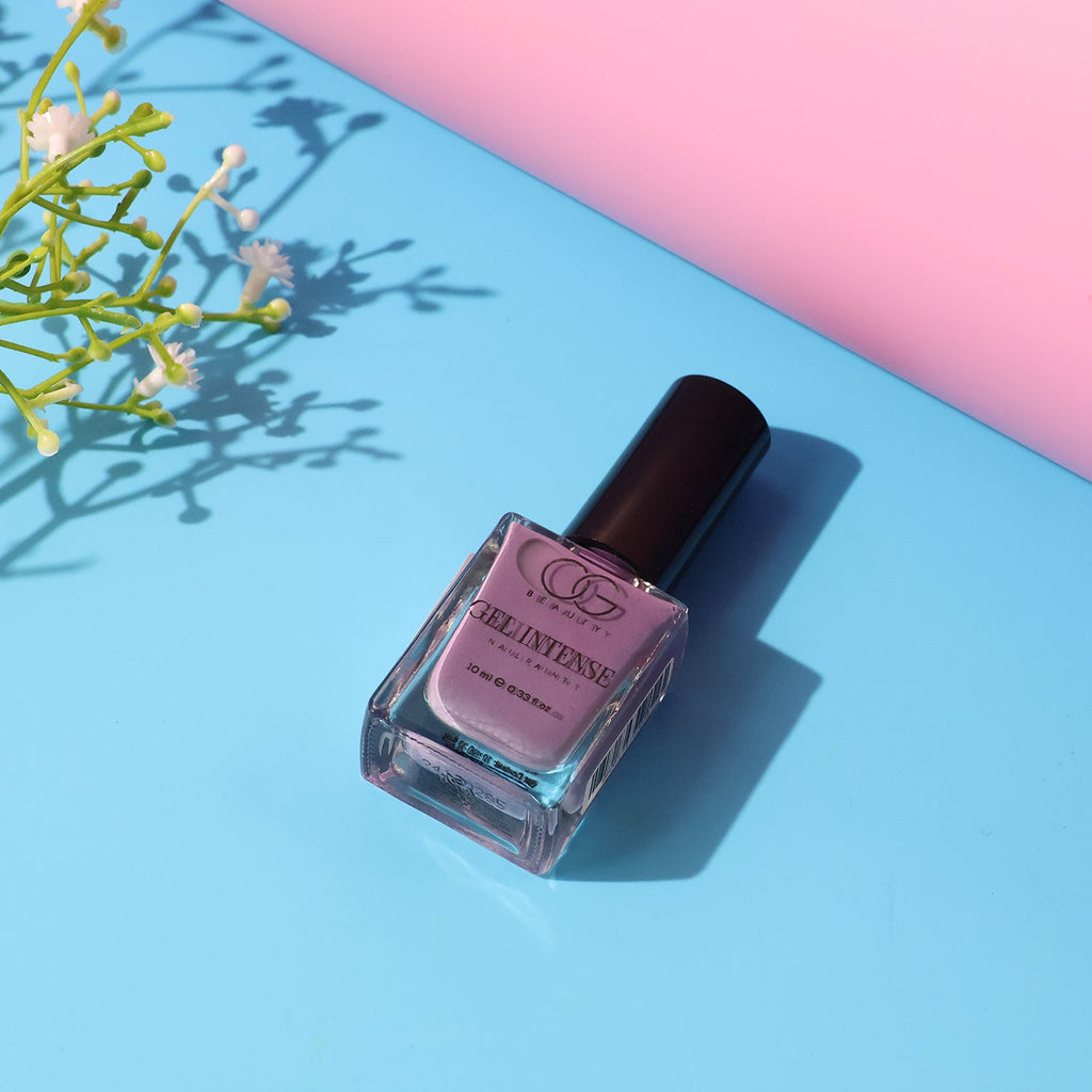 Smooth brush application of Rosy Glow Gel Nail Polish showing intense glossy pigment