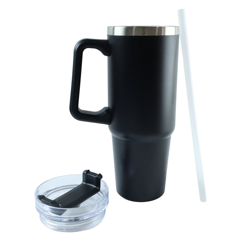 Black insulated travel cup suitable for office and commuting