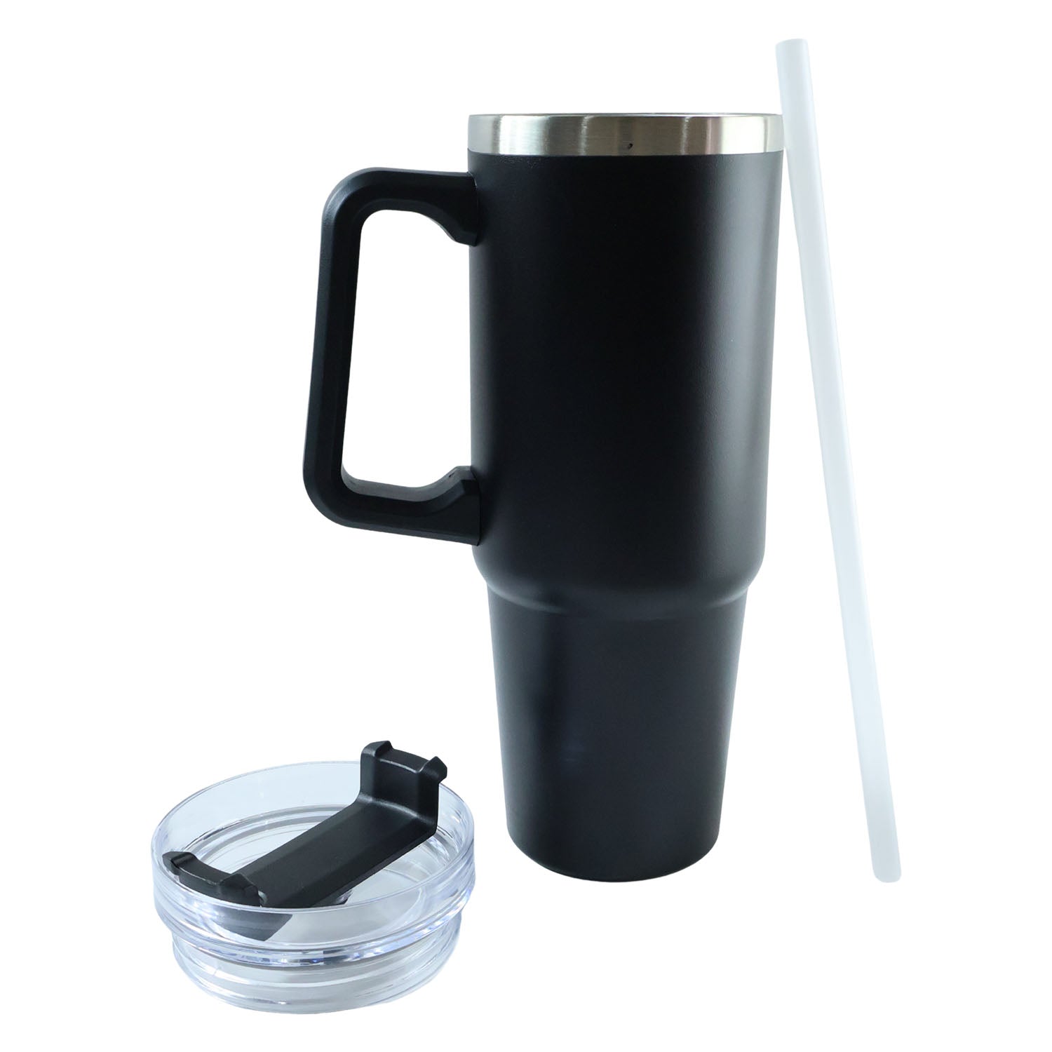 Black insulated travel cup suitable for office and commuting