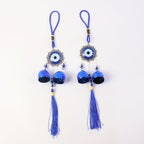 Evil eye hanging ornament wind chime displaying protective nazar charm
