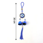 Lucky charm wind chime set with two hanging evil eye pieces