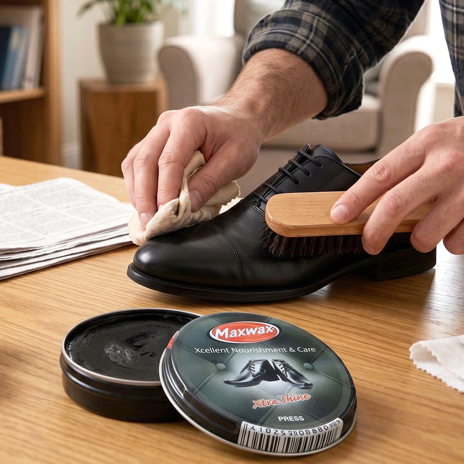Leather shoe shine cream for daily use