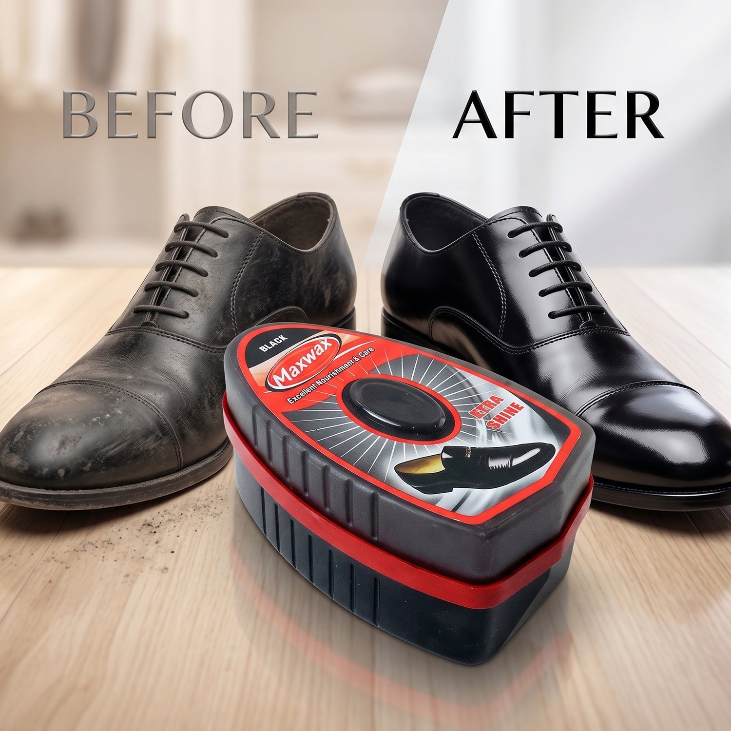 Leather shoe shiner sponge for polishing