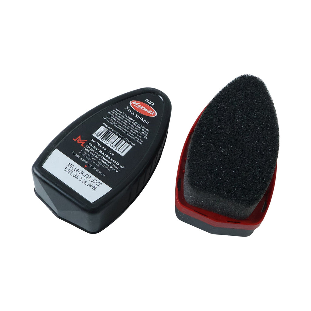 Instant black shoe polish liquid with sponge