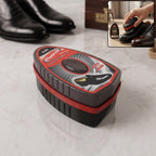 Black instant shoe shiner with sponge applicator