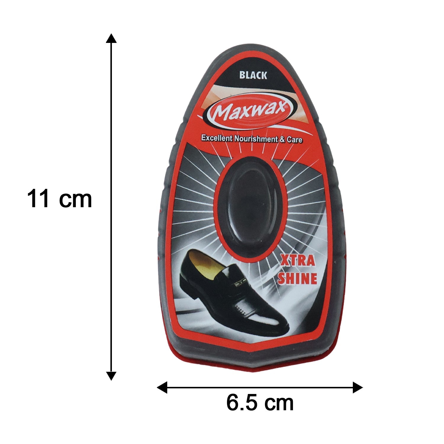 Compact black shoe shine tool for travel