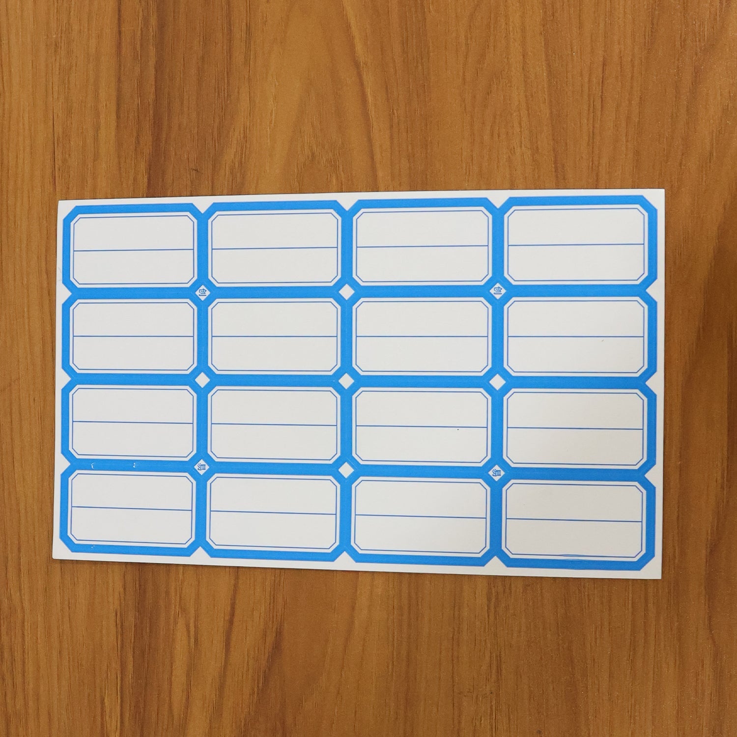 Rectangular label stickers used on product containers for clear labeling