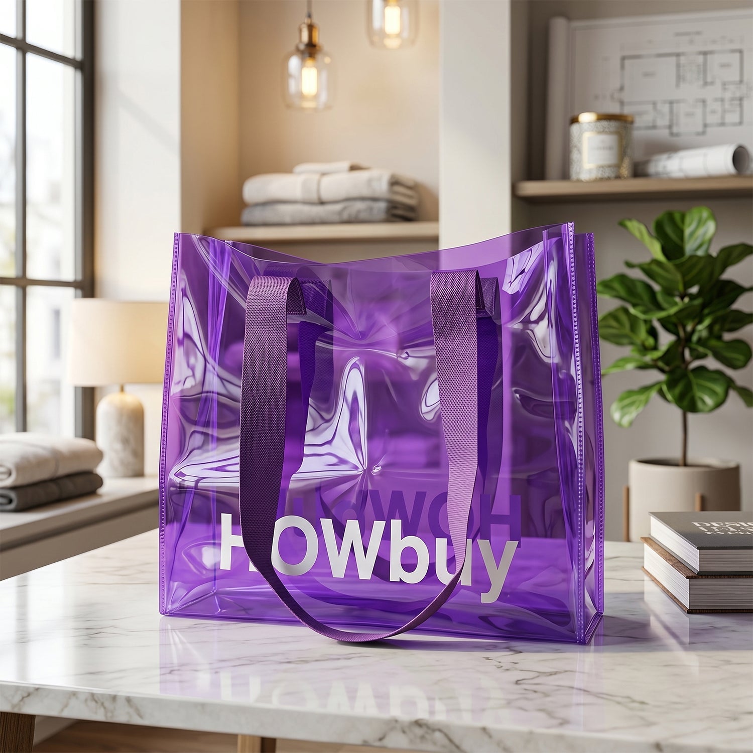 Additional view of stylish transparent shopping tote