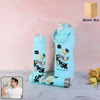 Risk Taker printed water bottle set with three leakproof bottles of different sizes
