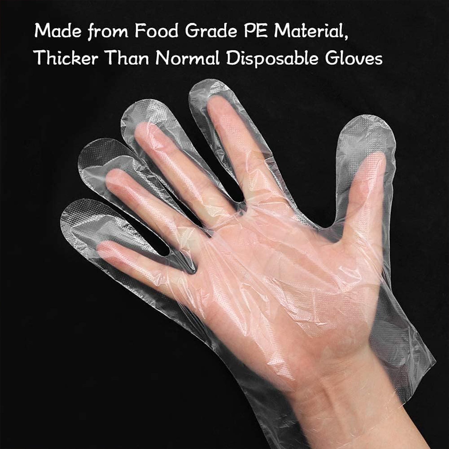 Disposable kitchen gloves laid out displaying powder free surface