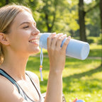 Small portable 300ml glass water bottle for everyday hydration