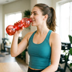 Side profile of dumbbell shaped water bottle