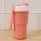 reusable protein shaker cup with secure flip lid