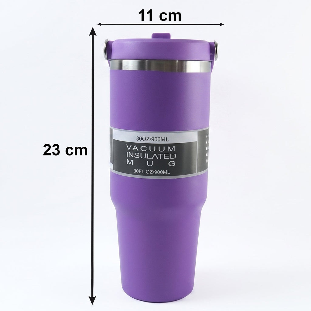 Large capacity 890ML travel mug with tapered base fits car cup holders