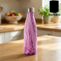 Insulated stainless steel water bottle with marble finish for daily use