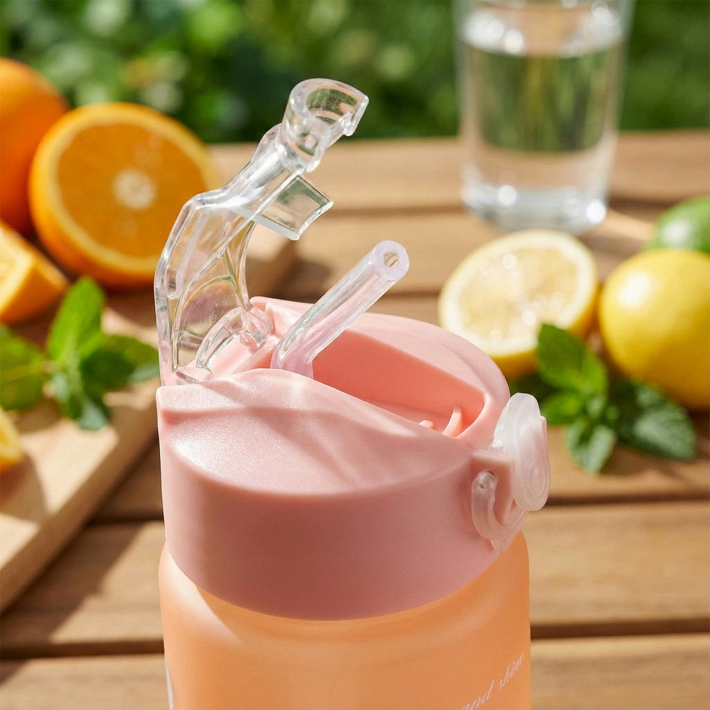 Portable motivational gradient water bottle suitable for kids and adults