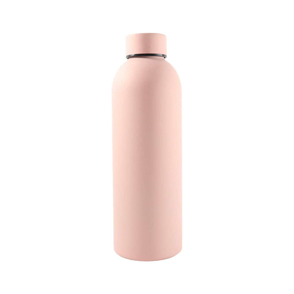 Eco-friendly reusable pink stainless steel bottle with double wall insulation