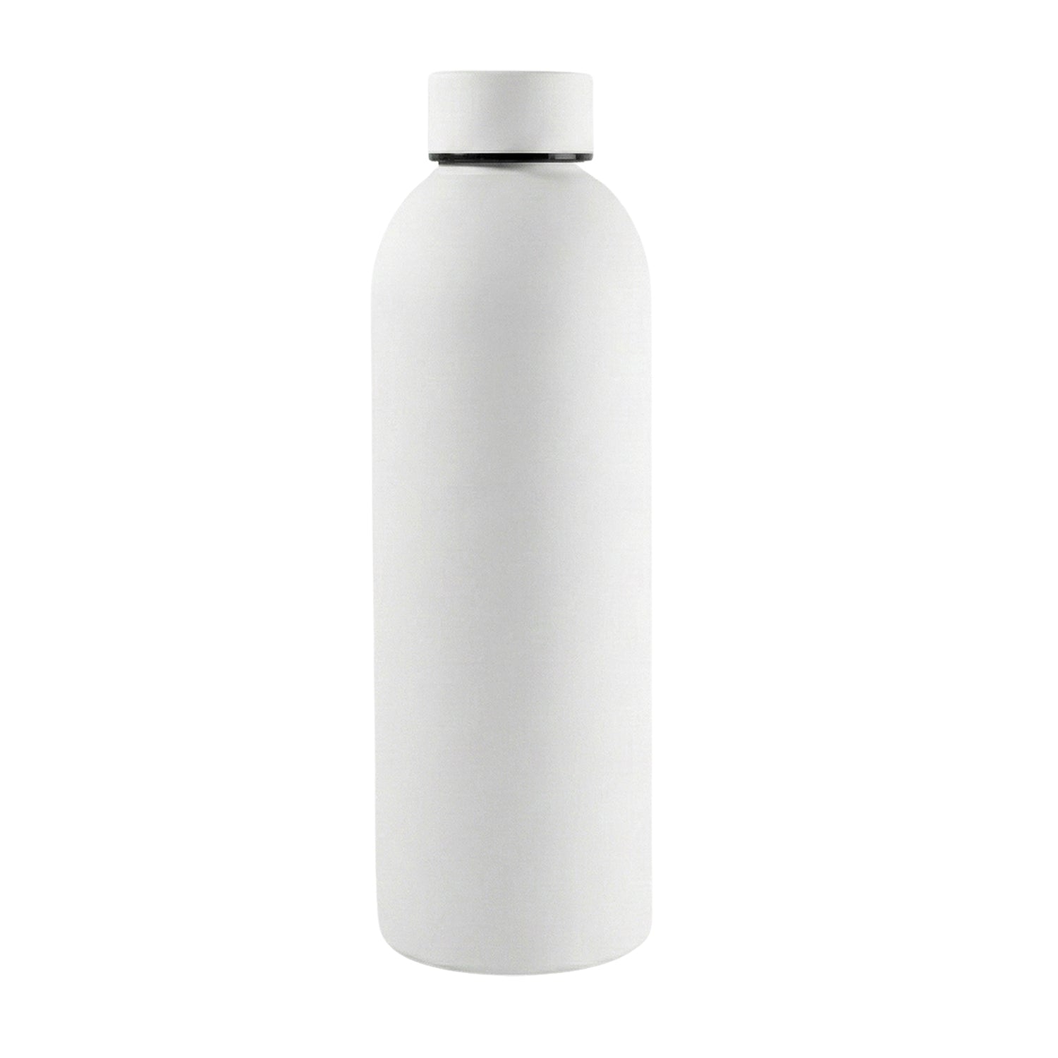 Reusable stainless steel water bottle with vacuum insulation technology