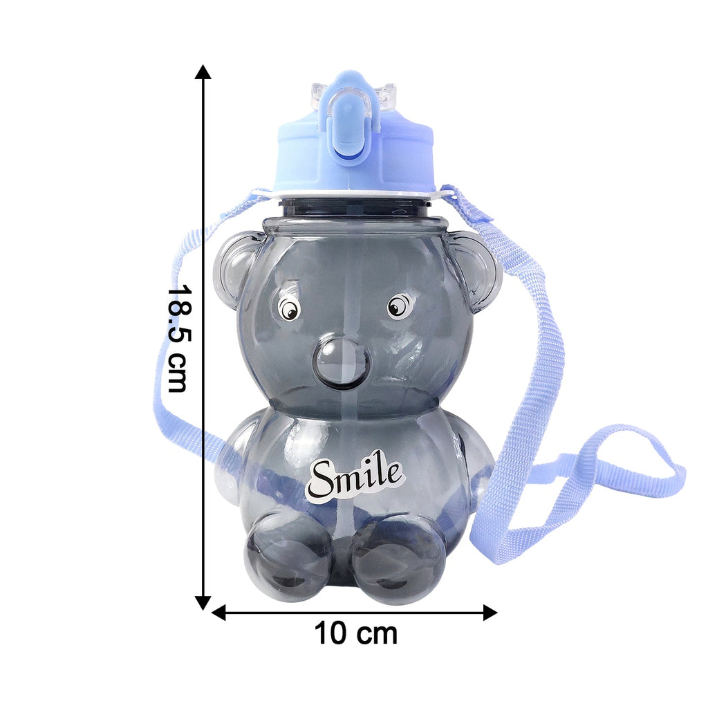 Close-up of kids water bottle sip straw and flip lock lid
