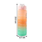 Gradient motivational water bottle ready for office desk hydration