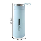 Glass water bottle featuring a secure leak proof lid