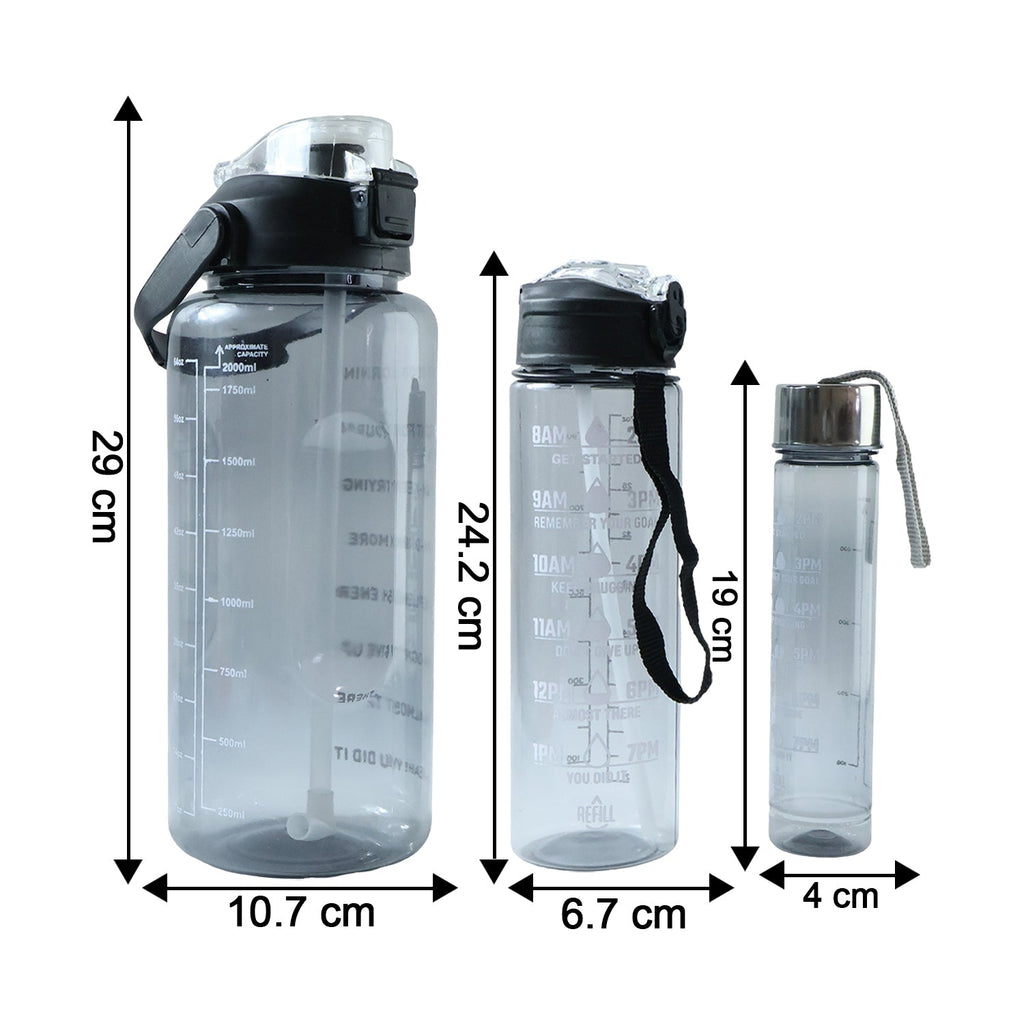 Specifications detail image showing features of multipurpose water bottle set